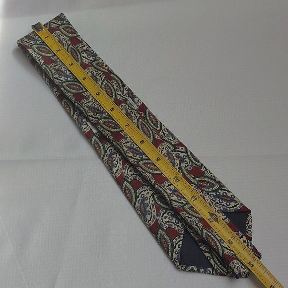 Vintage Meeting Street Multicolor Paisley Print Silk Necktie Men's Tie - Picture 6 of 6
